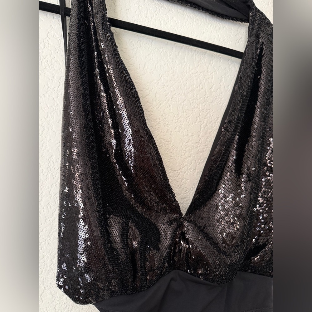 HALSTON CARY SEQUINS BODYSUIT Size 4 - Picture 6 of 10